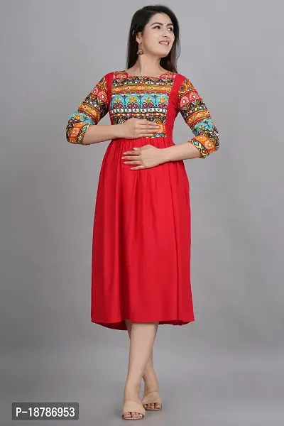 Stylish Rayon Stitched Printed Kurta For Women-thumb3