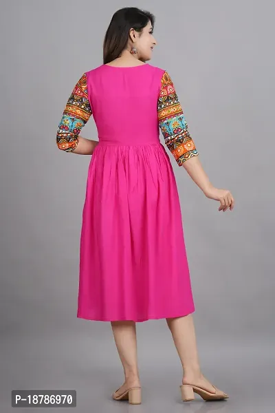 Stylish Rayon Stitched Printed Kurta For Women-thumb3