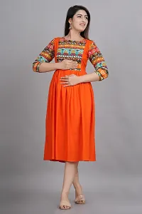 Stylish Rayon Stitched Printed Kurta For Women-thumb1