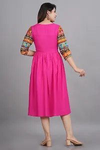 Stylish Rayon Stitched Printed Kurta For Women-thumb2