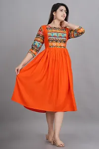 Stylish Rayon Stitched Printed Kurta For Women-thumb2