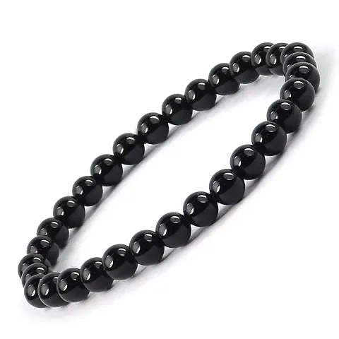 Tourmaline Crystal Bracelet Healing Gemstone Beaded Bracelet for Men Women, Color Black, Bead Size mm By Agate Hub