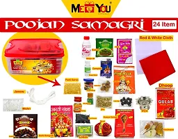 ME  YOU Pooja Kit with 25 Pooja Items -  Pooja Items for Navratri special, Ganesh Chauth, Garh Parvesh, Kirtan | Hawan Samagri, Housewarming Pooja | Festival Pooja Kit  With All Ingredients  Silver Coin-thumb3