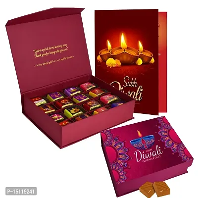 Midiron Beautiful Chocolate Gifts Hamper For Diwali |Diwali Combo Set | Handmade Chocolate Gift Hamper with Handmade Chocolate Box  Subh Deepawali Greeting Card