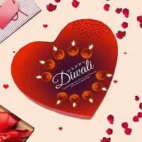 Midiron Heart Chocolate Gifts Pack for Diwali |Handmade Diwali Celebration|Diwali Gifts item|Festival Combo- Heart Chocolate Box, Greeting Card  Tealight Scented Lavender Fragrance Candle-thumb3