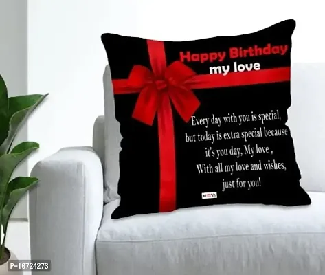 ME & YOU Birthday Gift for Wife, Love, Birthday Gift for Husband Special, Happy Birthday My Love Printed Cushion and Coffee Mug, Greeting Card and Sash (Size 12*12 Inch)-thumb2