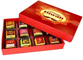 Midiron Diwali Handmade Chocolate Presents| Lovely Combo Diwali Gift| Special Diwali Hamper Pack with Chocolate Box, Greeting Card, Fragrance Candle Jar-thumb1