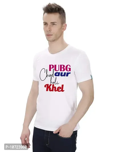 ME & YOU Men's Holi T-Shirt, Pubg Chod Our Holi Khel Printed, Holi T-Shirt for Men's, Holi T-Shirts