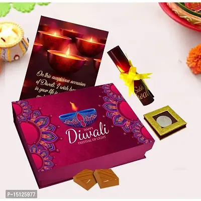 Midiron Chocolate Box Hamper For Diwali | Diwali Gift Combo |Festive Hamper Deepawali Gift Pack- Handmade Chocolate Box, Silver Coin  Diwali Letter Card