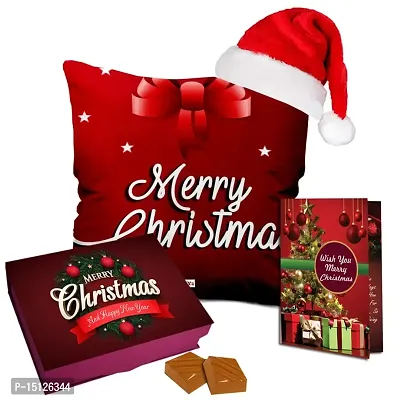 Midiron Merry Christmas Gift Hamper | Festival Gifts Box | Chirstmas Gift Combo |New Year Gift Pack | Chirstmas Chocolate Box,Santa Cap,Greeting Card with Printed Cushion