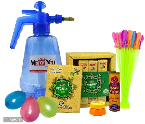 ME  YOU 4 Herbal Gulal Pack| Chandan Tika | Water Herbal Color | Water Pump | Balloon Pack 200 | Magic Balloon IZ22HoliOrganicGPMB1GT1WC1BL200Pump-001