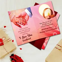 ME & YOU Romantic Karwa Chauth Gift for Wife, Girlfriend, Special One | Karwa Chauth Gift Box with Teddy & Artificial Rose, Greeting Card, Most Adorable Printed Coffee Mug for Lovely Wife-thumb1