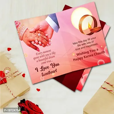 ME & YOU Romantic Karwa Chauth Gift for Wife, Girlfriend, Special One | Karwa Chauth Gift Box with Teddy & Artificial Rose, Greeting Card, Most Adorable Printed Coffee Mug for Lovely Wife-thumb2