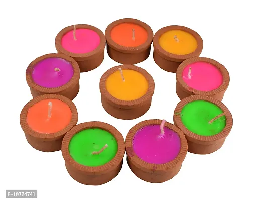 ME & YOU Diya for Home Decoration on Diwali & Special Occassions, Festive Diya for Decoration, Paraffin Wax Diya with Less Smoke| Pack of 10 Candles/Diya-thumb2