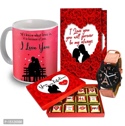 Midiron Romantic Gift for Girlfriend/Wife/Husband/Boyfrien|Anniversary Gift |Love Combo Hamper|Valentines Day Gift with-Handmade Chocolate Box, Printed Ceramic Coffee Mug  Love Greeting Card