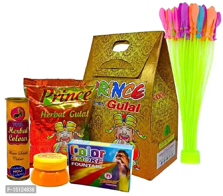 MEYOU 5 Herbal Gulal Pack| Magic Balloon| Chandan Tika | Water Herbal Color | Color Fountain IZ22HoliPrinceGPWC1GT1MB1-001