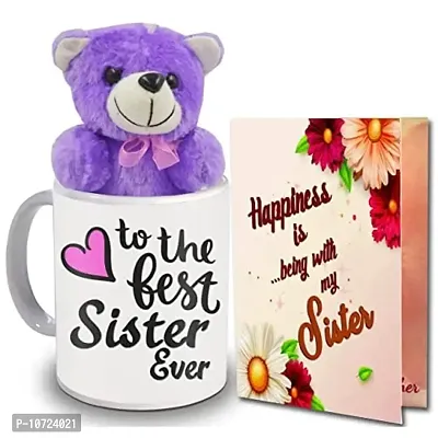 ME & YOU Gift for Sister | Birthday Gift for Sister | Anniversary Gift for Sister | Return Rakhi Gift for Sister | Purple Teddy Gift for Sister-thumb0