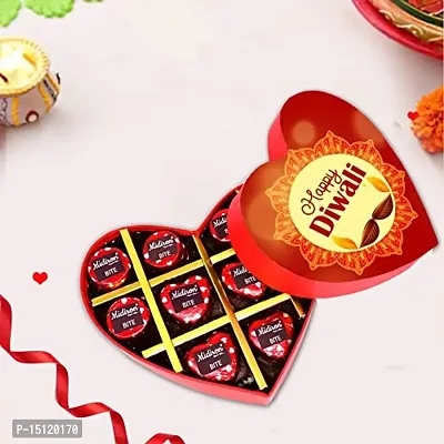 Midiron Handmade Lovely Chocolate Bites for Diwali|Celebration Chocolate Box Hamper|Handmade Heart Chocolate Gifts for Diwali| Chocolate Box For Festival Celebration