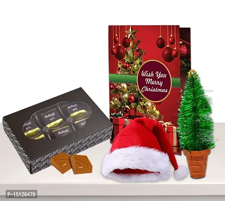 Midiron Christmas Chocolate Gift|Christmas  New Year Chocolate Gift|Christmas Gift Combo for Gifting-Handmade Chocolate Box, Santa Claus Cap, X-mas Tree  Christmas Greeting Card