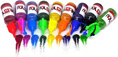 ME  YOU Easy to Use PVC Squeeze Bottle Rangoli Glitter Color Powder (80g Each) -Pack of 9-thumb2