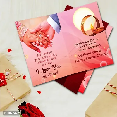 ME & YOU Beautiful Gift for Karwachauth, Stylish Gifts for Karwa Chauth, Printed Mug with Greeting Card & Heart Shape Teddy Gift Box with Artificial Rose for Wife/Men/Women-thumb2