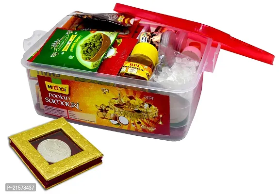 ME  YOUnbsp;Premium Navratri Pooja Kit  Silver Coin -  Pooja Items for Durga Pooja, Diwali, Dusshera, Garh PraveshPuja | Pooja Kit For Housewarming Pooja | Indian Festival Pooja Kit | Pooja Kit with 25 Items-thumb0