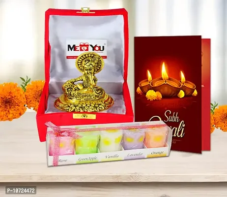 Midiron Diwali Scented Candle Gift Combo|Diwali Gift Hamper | Diwali Gifts with Greeting Card, Krishna (Laddo Gopal) Statue & Scented Wax Pillar Candles in Pack 5-thumb0