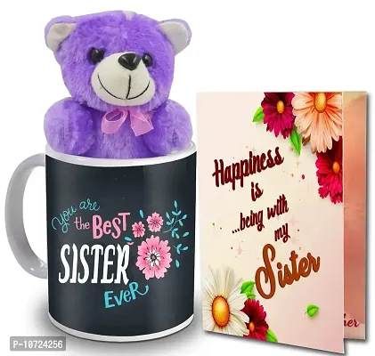 ME & YOU Gift for Sister | Birthday Gift for Sister | Anniversary Gift for Sister | Return Rakhi Gift for Sister | Purple Teddy Gift for Sister-thumb0