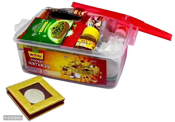 ME  YOUnbsp;Pooja Kit with all Ingredients-  Pooja Items for Navratri, Durga Pooja, Diwali, Dusshera| Pooja Kit For Housewarming Pooja | Indian Festival Pooja Kit with Silver Coin | Festival pooja Kit