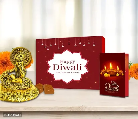 Midiron Beautiful Handmade Diwali Chocolate Gift| Lovely Combo Diwali Gift| Special Diwali Hamper- Handmade Chocolate Box, Greeting Card  Krishna Statue