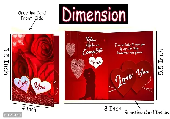 ME  YOU Anniversary Combo Gift | Romantic Gift for Girlfriend/Boyfriend/Husband/Wife | Valentines Gift Combo with Soft Red Teddy, Love Greeting Card  Rose | Love Combo Gift (Pack Of 3)-thumb4