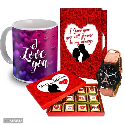 Midiron Romantic Gift |Chocolate Gifts|Love Combo Gift |Valentines Gift for Girlfriend/Wife|Anniversary, Birthday Gift |Handmade Chocolate Box, Printed Ceramic Coffee Mug  Love Greeting Card