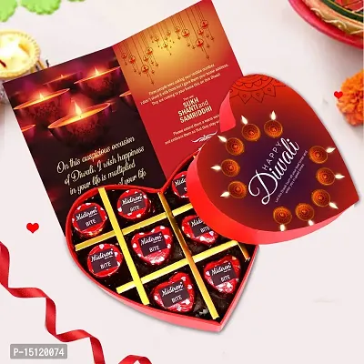 Midiron Special Handmade Chocolate Gifts Box For Diwali | Festivals Chocolates Gifts | Chohocolate Gifts Box Hamper |Celebration Heart Chocolate Gifts Box with Greeting Card