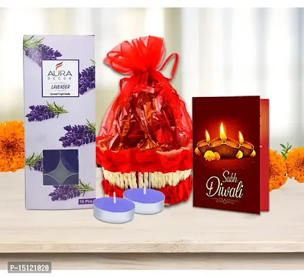 Midiron Luxury Handmade Chocolate Basket Gift Hamper For Diwali | Diwali Gift Combo | Festival Gift Pack-Chocolate Basket, Diwali Greeting Card  Tealight Scented Lavender Fragrance Candle