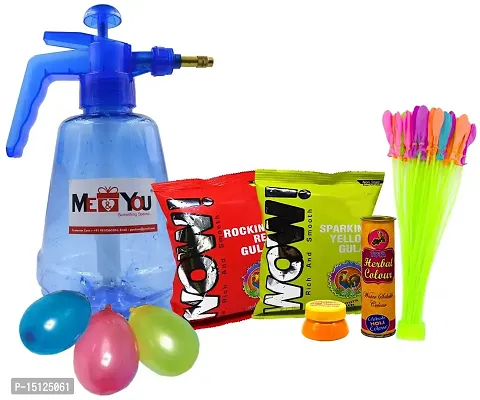 ME  YOU Holi Water Pump|Herbal Gulal|Water Color |Chandan Tika| Magic Balloon | Balloon Pack 200 IZ22HoliPumpBL200MB1WC1GT1GWP2-001