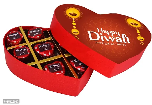 Midiron Diwali Celebration Chocolate Gifts Box Hamper, Special Handmade Heart Chocolate Box for Diwali| Festive Gifts Box|Celebration Gifts Hamper Heart Chocolates