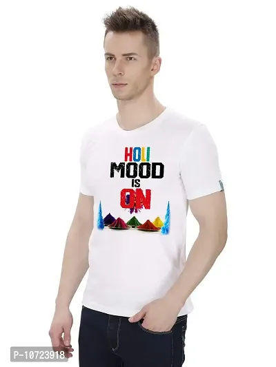 ME & YOU Men's Holi T-Shirt, Holi Mood is On Printed, Holi T-Shirt for Men's, Holi T-Shirts