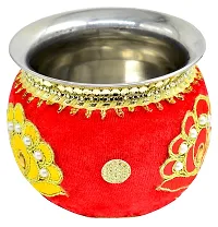 ME & YOU Karwa chauth thali Set, Beautiful Velvet Cloth Decorated, puja Thal, Kalash/Lota & Channi, Story Book, Calendar for Karwa Chauth Poojan (Pack of 1 Set)(Multicolor)-thumb1