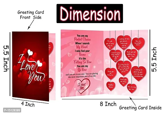 Midiron Romantic Love Combo Gift| Anniversary Hamper Gift For Wife/Girlfriend/Boyfriend/Husband|Lovely Chocolate Valentines Gift with Soft Red Teddy, Artificial Rose  Love Greeting Card-thumb3