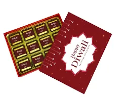 Midiron Luxury Handmade Chocolate Gift Hamper For Diwali | Diwali Gift Combo | Deepawali Gift Pack with Handmade Chocolate Box, Deepawali Greeting Card  Wax Flower Candle-thumb3