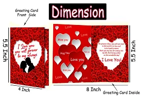 ME  YOU Valentine's Week Day Gift Hamper | Romantic Gift For Husband/Lover/Fiancee | Valentines Day Gift | Rose Day | Unique Love Gift-Red Artificial Rose  Love Card (Pack of 3)-thumb2