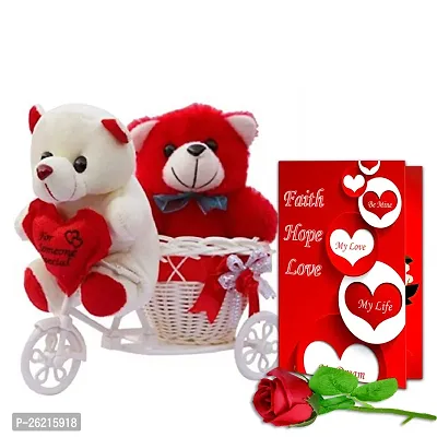 Avirons Valentines Gift Hamper for Girlfriend/Wife | Rose Day, Chocolate Day, Hug Day Gift | Romantic Gift | Valentine's Week Day Gift- Soft Teddy, Love Greeting Card  Artificial Red Rose