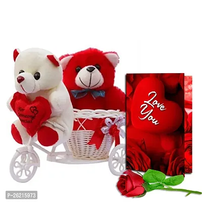 Avirons Beautiful Love Gift Hamper | Valentines Romantic Combo | Rose Day, Teddy Day, Promise Day Gift with Soft Toy, Artificial Red Rose  Love Greeting Card