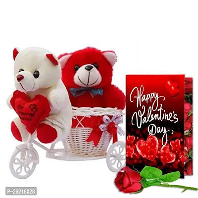 Avirons Valentines Day Unique Gift for Girlfriend/Boyfriend | Romantic Gift for Valentine's Week | Teddy Day, Purpose Day Gift - Soft Teddy, Greeting Card  Artificial Red Rose