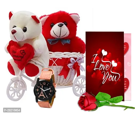 Avirons Valentine's Gift Hamper | Unique Valentine's Gift Hamper | Valentine's Gift Hamper with Girlfriend/Wife/Husband | Valentine Gift Pack with Soft Toy  Artificial Rose-thumb0