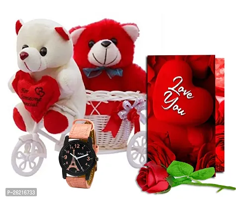 Avirons Beautiful Love Gift Hamper | Valentines Romantic Combo | Rose Day, Teddy Day, Promise Day Gift with Soft Toy, Artificial Red Rose  Love Greeting Card