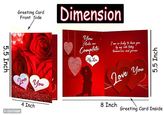 Midiron Love Combo Gift | Chocolate Gifts for Love | Valentines Romantic Combo | Chocolate Gifts | Rose Day, Promise Day Gift with Chocolate Bars, Artificial Red Rose  Love Greeting Card-thumb2