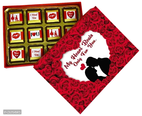 Midiron Valentines Day Unique Gift for Girlfriend/Boyfriend | Romantic Gift for Valentine's Week | Teddy Day, Chocolate Day, Purpose Day Gift - Chocolate Bars, Greeting Card  Artificial Red Rose-thumb3
