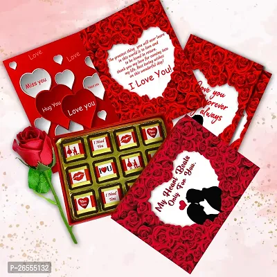 Midiron Valentines Gift Hamper for Girlfriend/Boyfriend | Rose Day, Chocolate Day, Hug Day Gift | Romantic Gift | Valentine's Week Day Gift-Chocolate Bars, Love Greeting Card  Artificial Red Rose