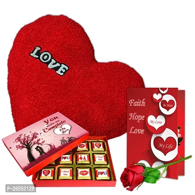 Midiron Valentines Gift Hamper for Girlfriend/Wife | Rose Day, Chocolate Day, Hug Day Gift | Romantic Gift | Valentine's Week Day Gift-Chocolate Bars, Love Greeting Card  Artificial Red Rose